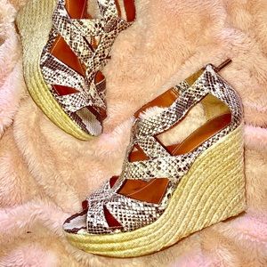 Calvin Klein python print wedge sandal